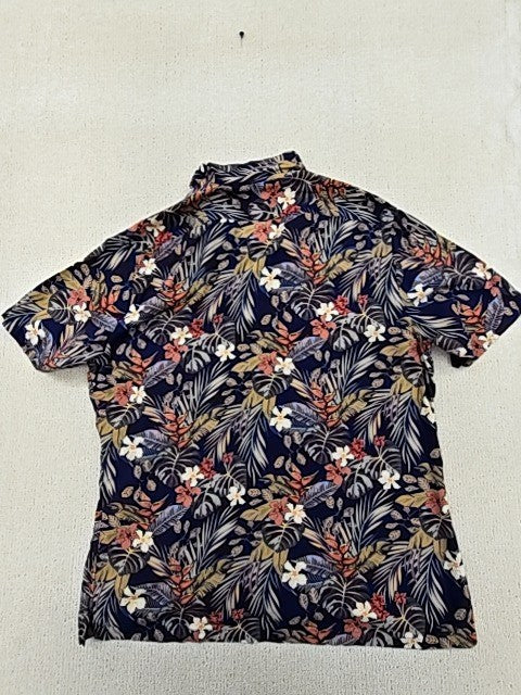 Vintage Lacoste Men's Navy Polo Shirt – Size XL, Floral