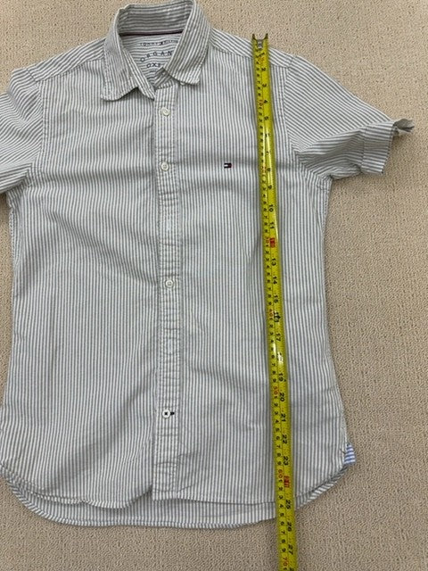 Tommy Hilfiger Men's White Striped Organic Oxford Shirt XS NWT