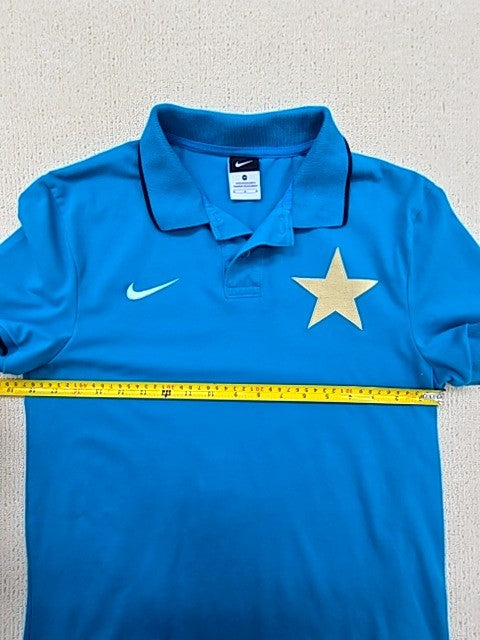 Nike Blue Polo Shirt Men's M Short Sleeve Button Solid Collar