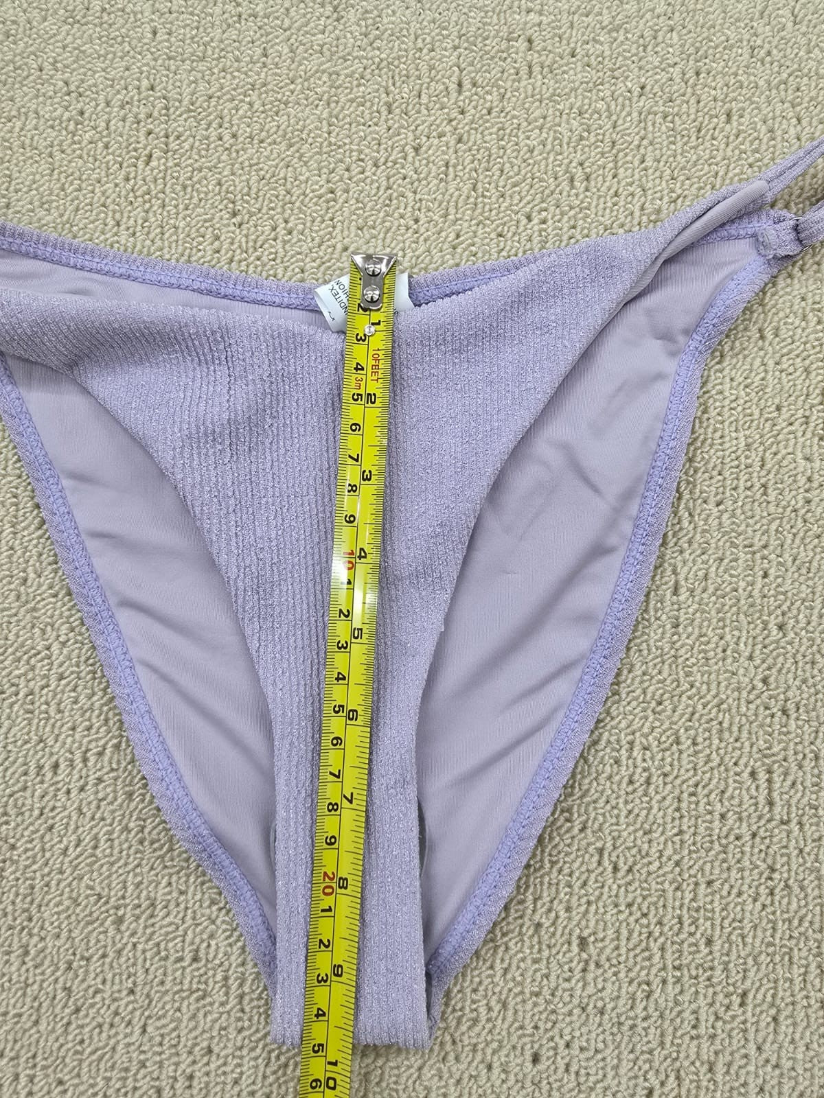 Lefties Women's L Purple Textured Bikini Bottom Swimwear
