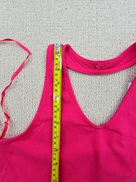 Sinsay Pink V-Neck Tank Top Women L Sleeveless Solid 7181-43X-L