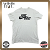 Nike Men's White T-Shirt – Size L, Crew Neck, Cotton