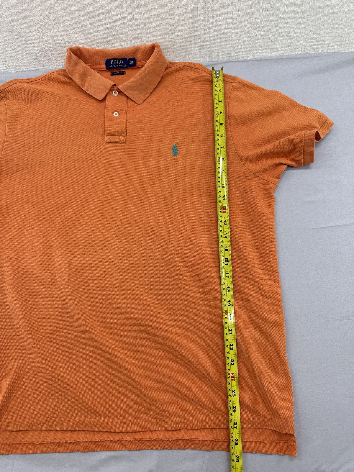 Polo Ralph Lauren XXL Orange Cotton Mesh Polo Pony Logo Short Sleeve