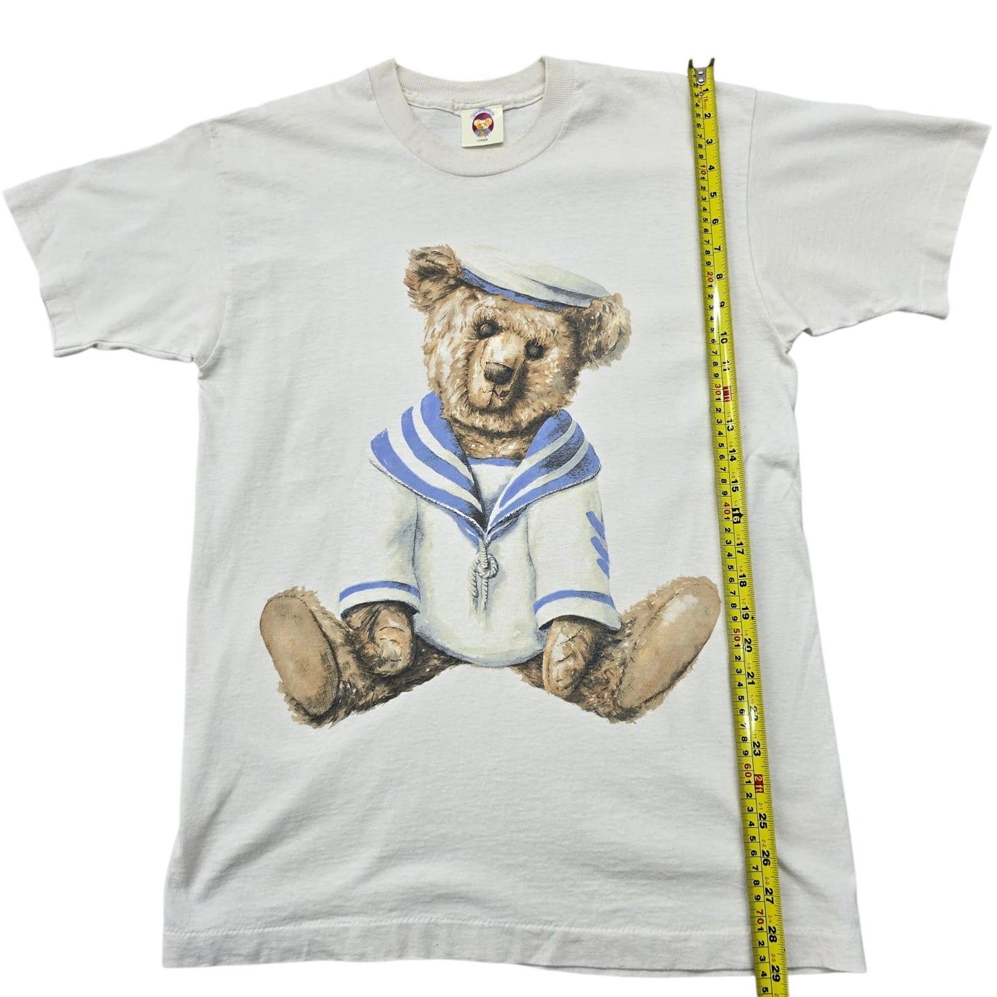 The English Teddy Bear Co Unisex Cream Sailor Bear T-Shirt L Vintage