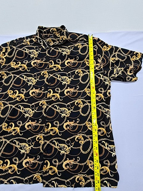 Icon Men's Black Chain Link Relaxed Fit Short Sleeve Shirt XL