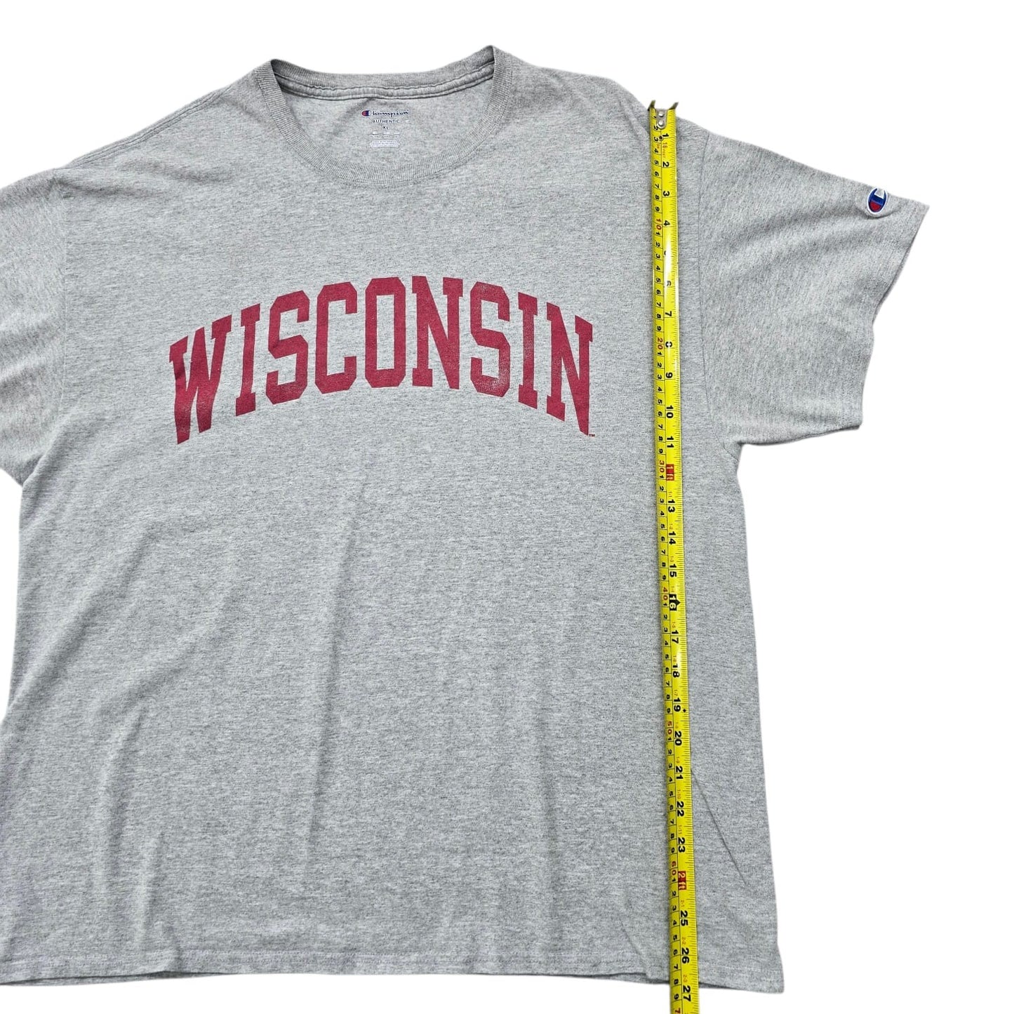 Champion Men's Heather Gray Wisconsin Badgers XL T-Shirt