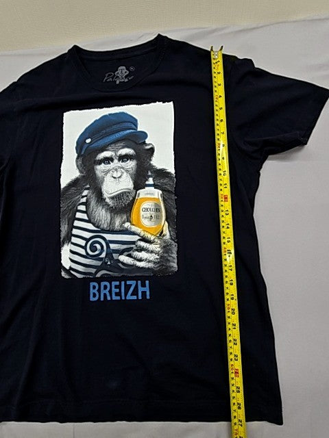 Palamana Unisex Adult Black Monkey Graphic T-Shirt XL 100% Cotton