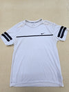 Nike Men's White T-Shirt – Size L, Striped, Running