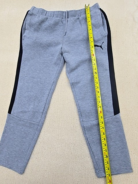 Puma Unisex Gray Tapered Sweatpants Size L Elastic Waist Knit
