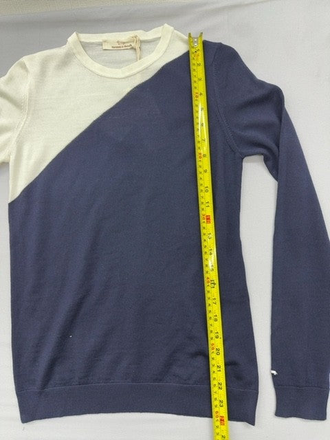 Harmont & Blaine Colorblock Wool Sweatshirt XS Navy/Cream Italy