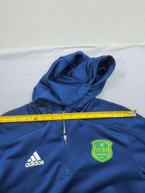 Adidas Men's Navy Full Zip Hoodie Size L 3-Stripes Polyester