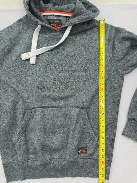 Superdry Black Label Men's M Gray Fleece Hoodie Vintage