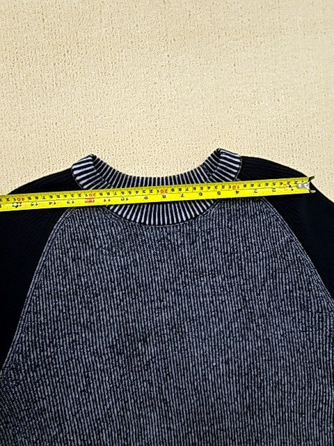 Calvin Klein Wool Blend High Neck Sweater XL Black Ribbed