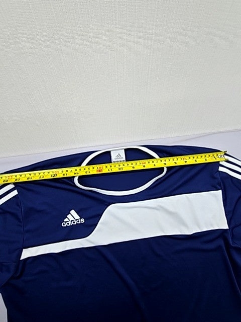 Adidas Navy Striped Soccer Jersey XL Men Short Sleeve Crewneck