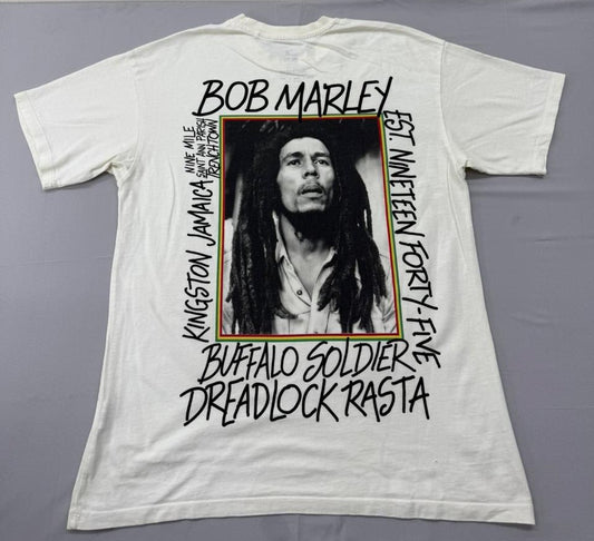 Pull&Bear Men's White Bob Marley Graphic T-Shirt Size S Regular