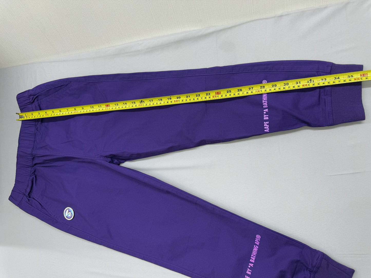 Aape Purple Women's Sweatpants S Tapered Logo Ribbed 98%Cotton