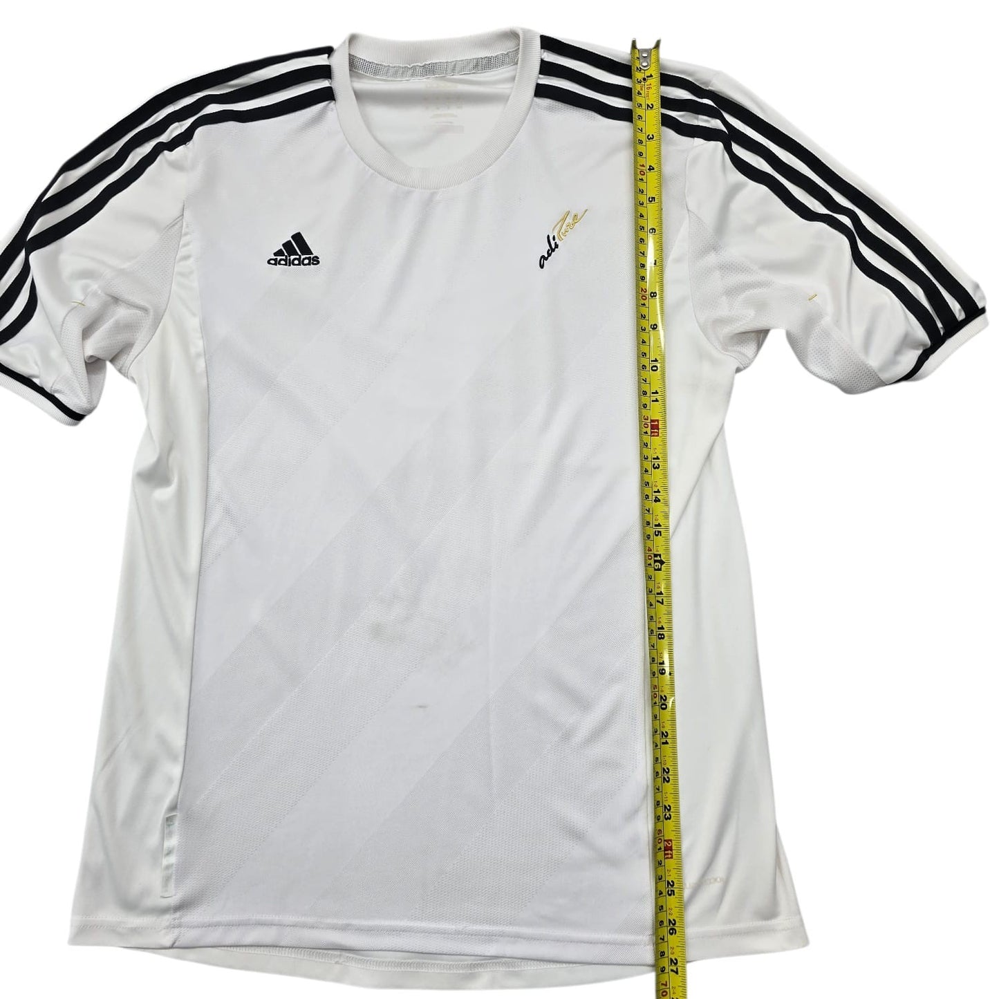 Adidas Men's White Soccer Jersey Short Sleeve Breathable Crew Neck