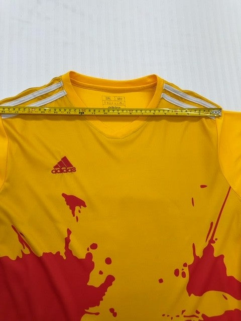 Adidas Men's Yellow Soccer Jersey 2XL Graphic Print Short Sleeve