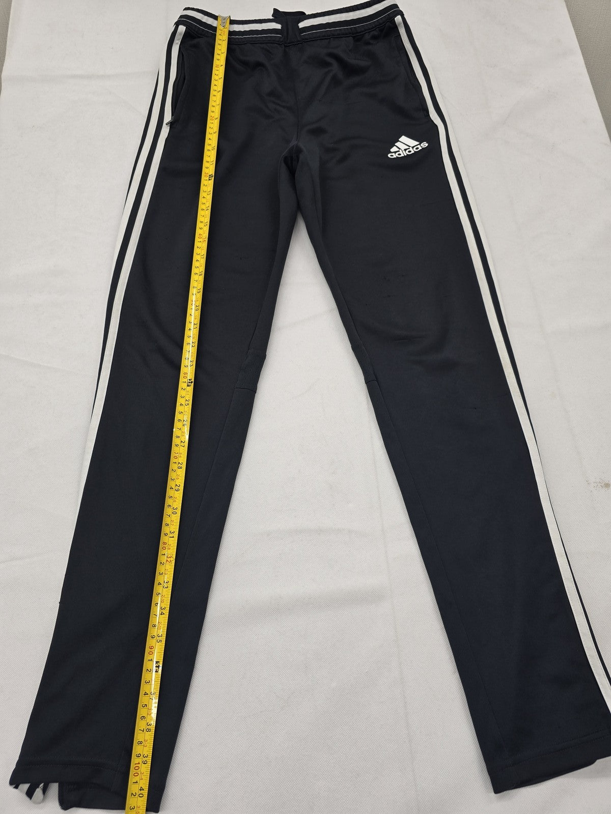 Adidas Black Track Pants XL 3-Stripes Drawstring Unisex
