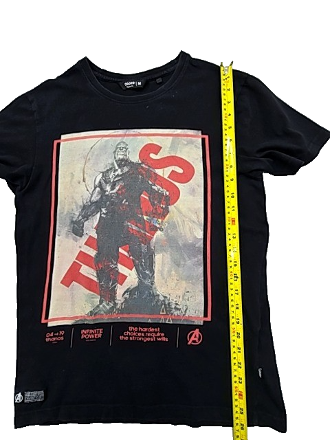 Cropp Men's Black Thanos Marvel T-Shirt Size M Cotton Regular Fit