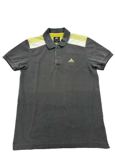 Adidas Men's Gray Polo Shirt – Size S, Striped, Short Sleeve – Ref FDF9D