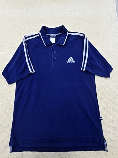 Adidas Men's Navy Polo Shirt – Size S, Striped, Short Sleeve – Ref EEEBD