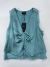 Giorgio Armani Women’s Turquoise Silk Sleeveless Blouse EU 46
