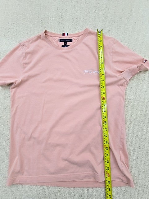 Tommy Hilfiger Pink L Short Sleeve Crewneck Organic Cotton T-Shirt Unisex