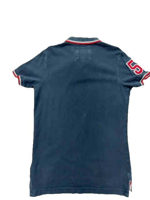 Superdry Men's Navy Polo Shirt – Size M, Short Sleeve – Ref 5216C