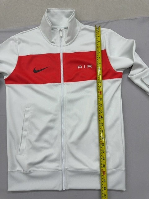 Nike Air Men's Activewear Jacket White/Red Sz S Zipper Poly
