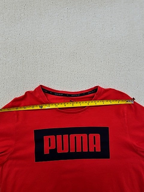 Puma Red Cotton Short Sleeve Crewneck T-Shirt Men's S