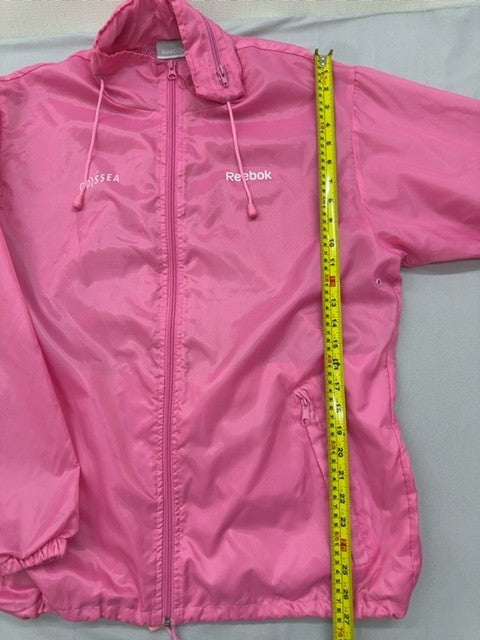 Reebok Hot Pink Windbreaker Women's XL Long Sleeve Drawstring Zipper