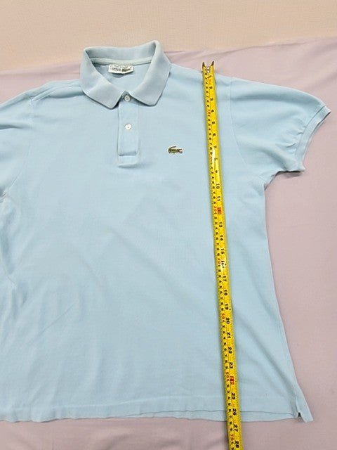Lacoste Men's Light Blue Cotton Polo Shirt Size 6 Vintage France