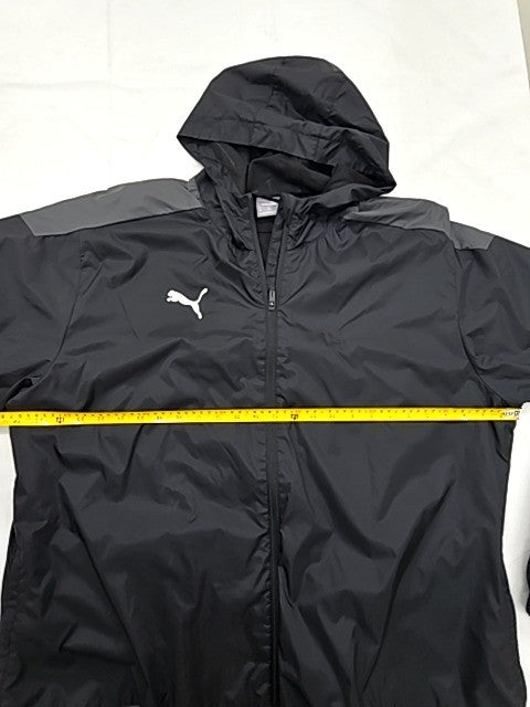 Puma Black Hooded Athletic Jacket Men's 3XL Nylon Zip Sports
