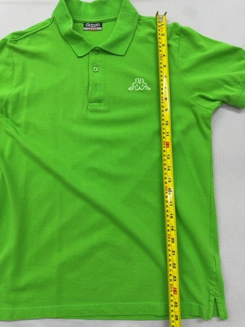 Kappa Men's Large Green Solid Polo Shirt 100% Cotton Short Sleeve