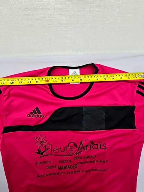 Adidas Pink Striped Football Jersey Men's M Short Sleeve Crewneck