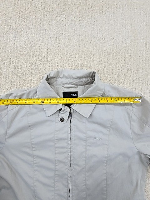Fila Women's Vintage Windbreaker Jacket M Light Grey Cotton