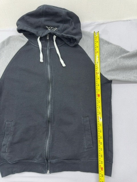 Kappa Men's Black/Grey Raglan Fleece Hoodie XL Zipper Long Sleeve