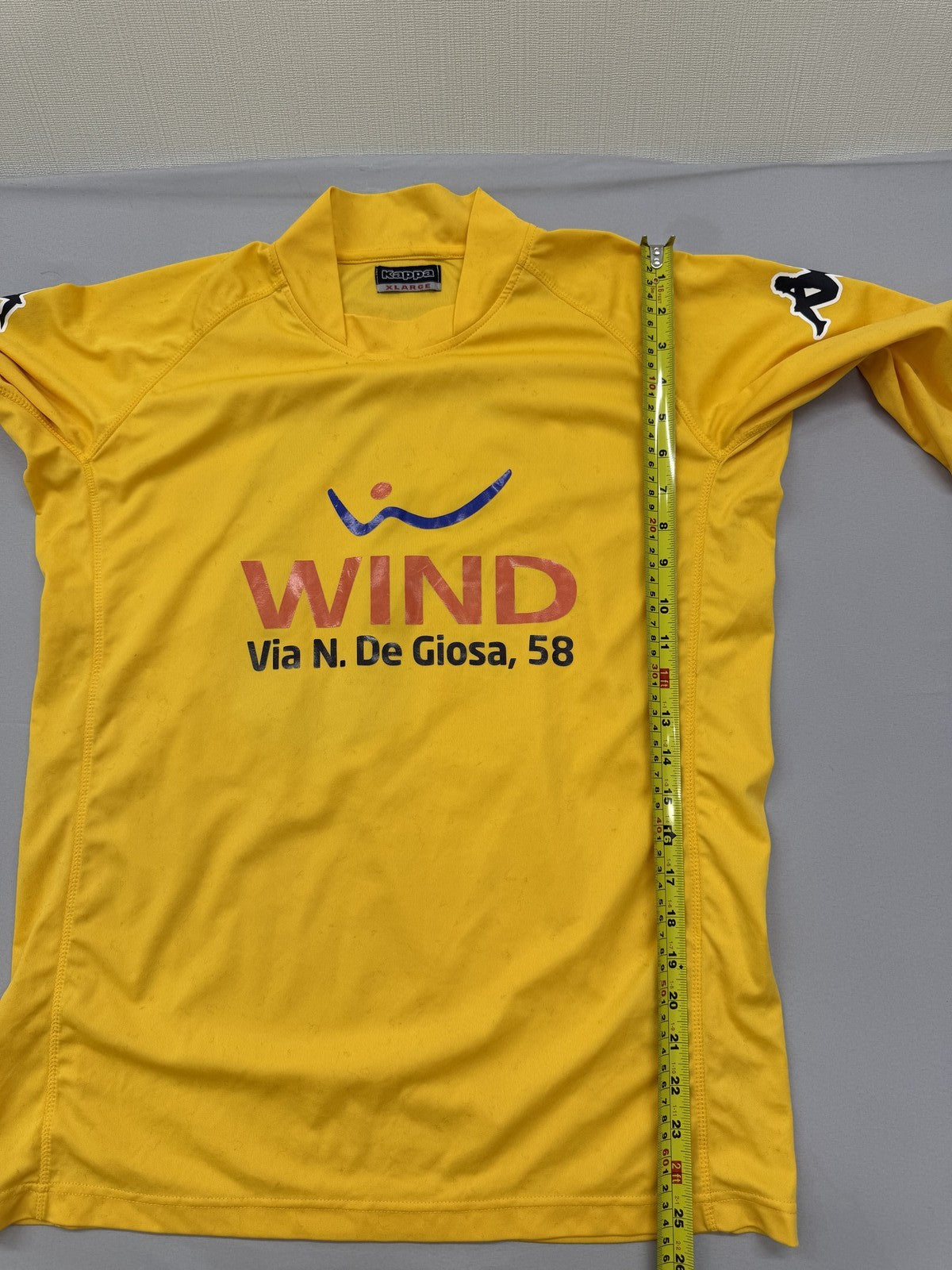 Kappa Men's Yellow Football Jersey XL V-Neck 2008 Short Sleeve