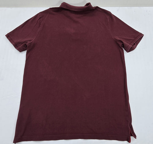 Nike Men's Maroon Polo Shirt Size L Short Sleeve Cotton Button-Down