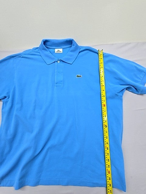 Lacoste Blue Polo Shirt Men's Size 8 Short Sleeve 100% Cotton Button