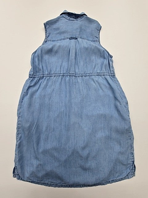 Mama Women's Light Blue Sleeveless Denim Shirt Midi Dress Size M