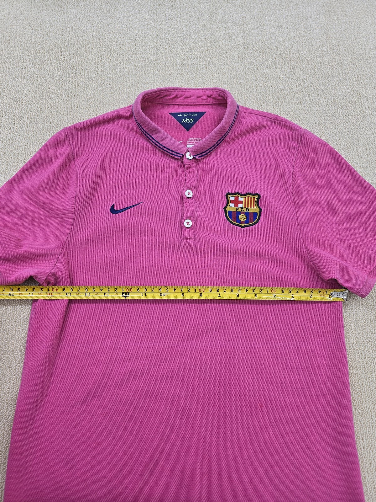 Nike FC Barcelona Pink Dri-FIT Polo Shirt Men's S Short Sleeve
