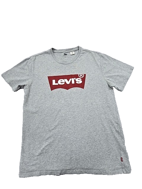 Levi's Men's Gray T-Shirt – Size M, Logo, Crew Neck