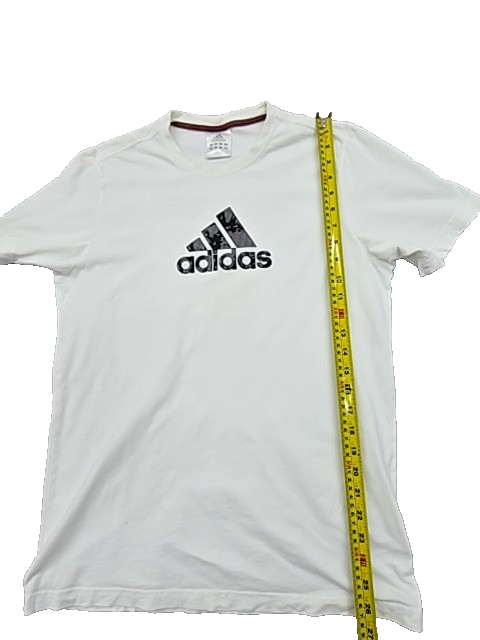 Adidas Men's White T-Shirt Size L 100% Cotton Crewneck Short Sleeve