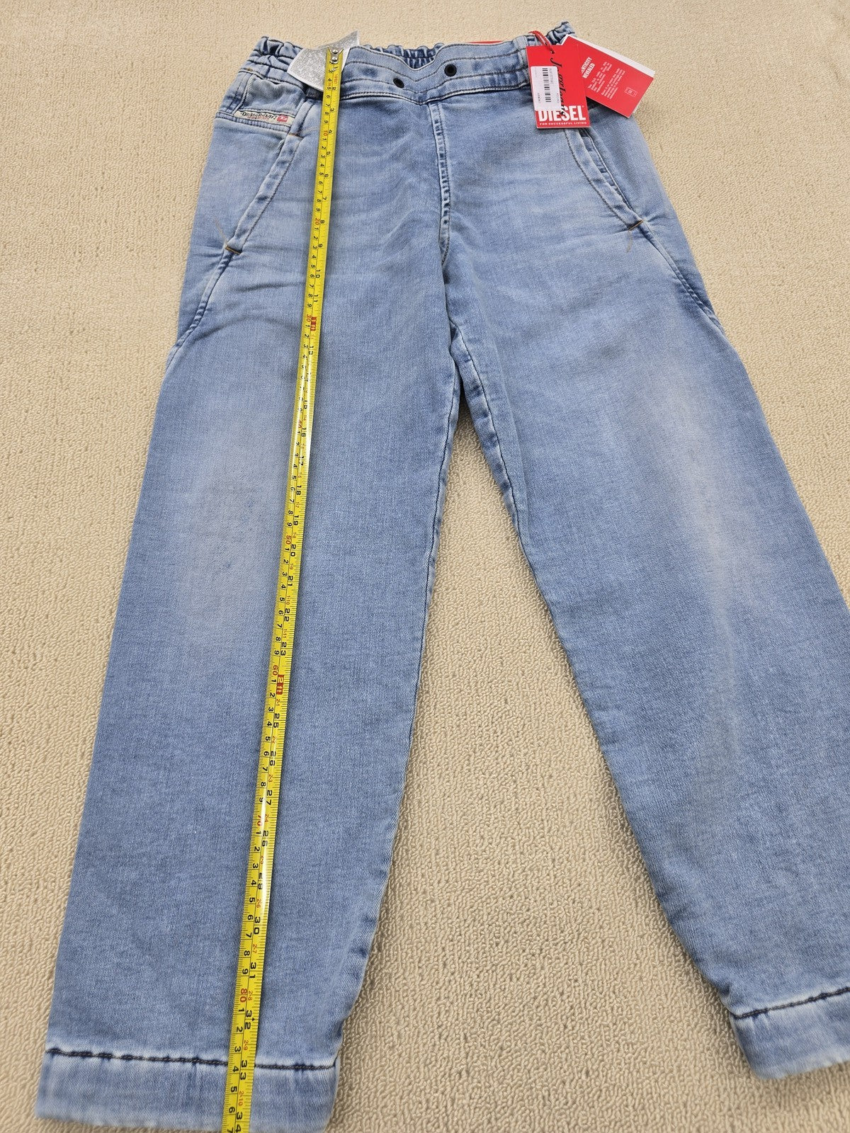 Diesel Men's Black Distressed Stretch Jeans W25 L02 069DT Straight 5Pocket