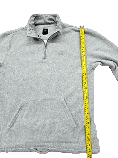 Vans Men's Gray Quarter Zip Pullover Hoodie Size L