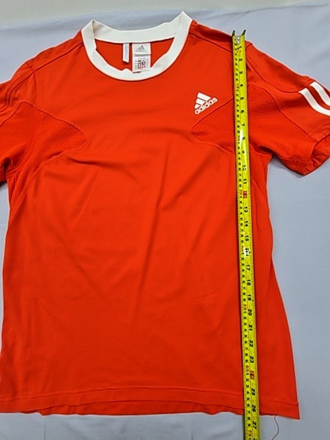 Adidas Men's Red Soccer Jersey L Climalite Short Sleeve Stripes