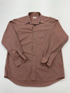 Lacoste Men Burgundy Gingham Cotton Button-Down Shirt Size 41 Preppy