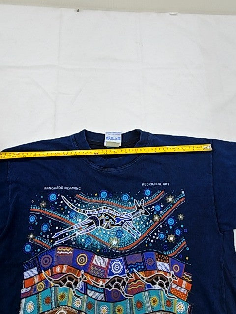 Gooses Aboriginal Art Navy M T-Shirt 100% Cotton Short Sleeve Australia